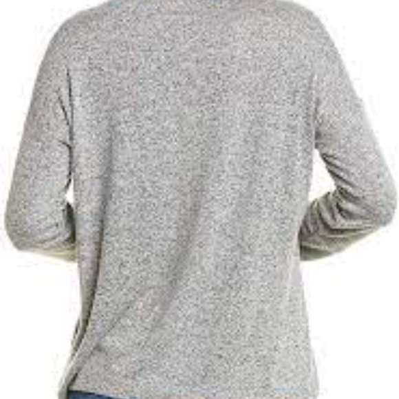 Rails Leigh V-Neck Velvet-Ties Long-Sleeve Heathered Top - Picture 4 of 5